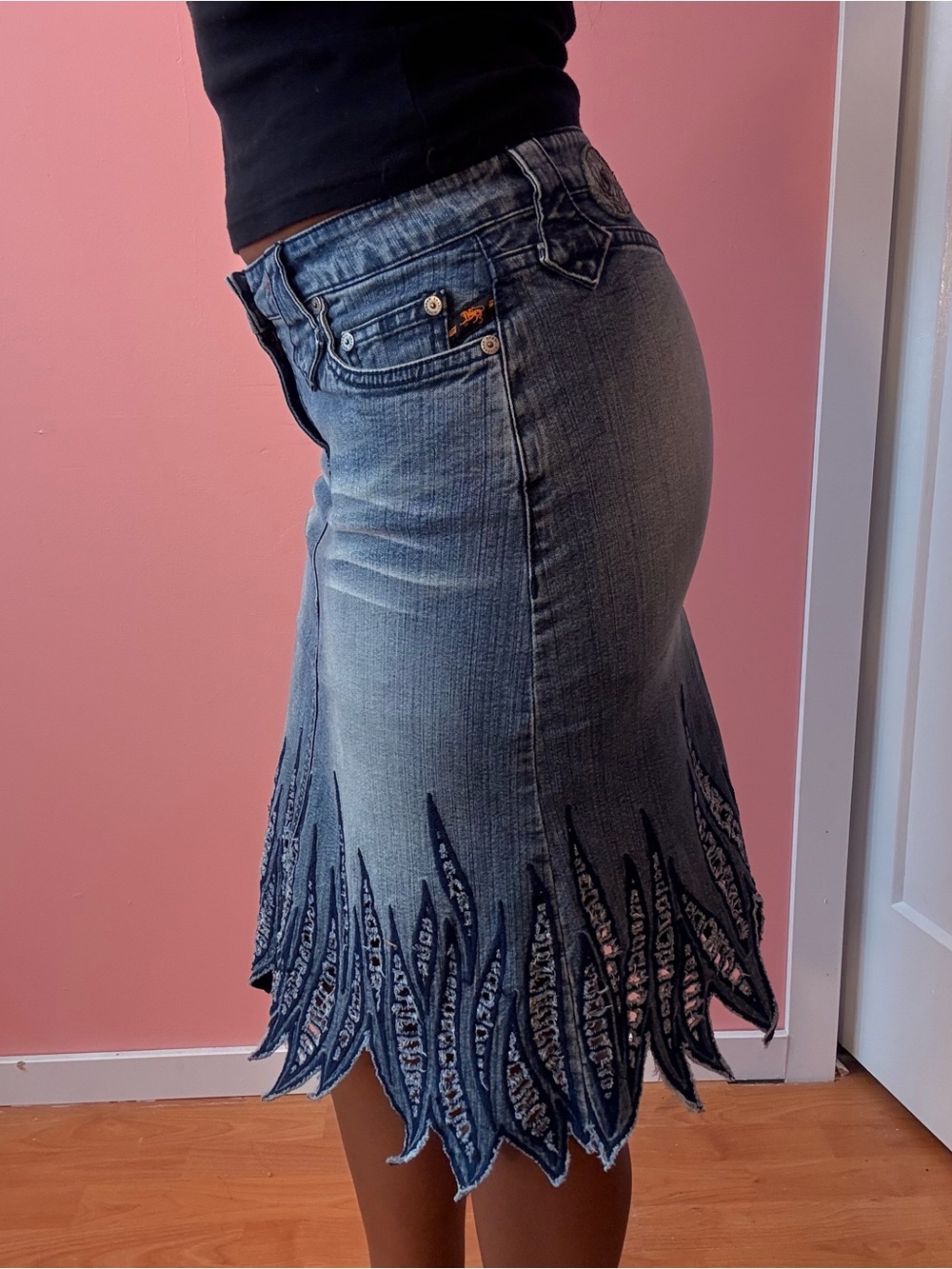 Parasuco denim midi skirt